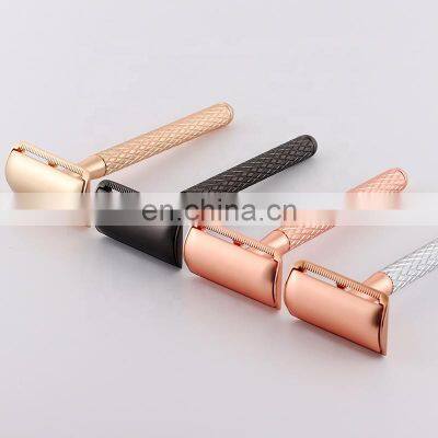 Travel Single Blade Bikini De Safety Razor Rose Gold Facial Razor For Women