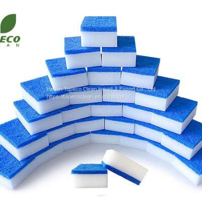 Microfibre Reused Melamine Cleaning Sponge Kitchen Scrubber Of White Color photo-3