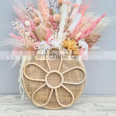 Best Price Daisy rattan wall basket Boho Nursery Decor Hand woven vintage Wall Hanger Storage Basket Vietnam Supplier