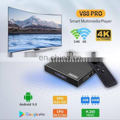 OEM 4k Tvbox 4G 32G Android 9 tv Box With 5G Dual Band WIFI Media Player V88PRO photo-5