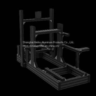 MK-8-8080 Customized 6063 T5 Aluminum Frame 8080 Black Anodized Industrial Aluminium Profile With Double Slots for SIM Racing Rig Cockpit Factory Price photo-3