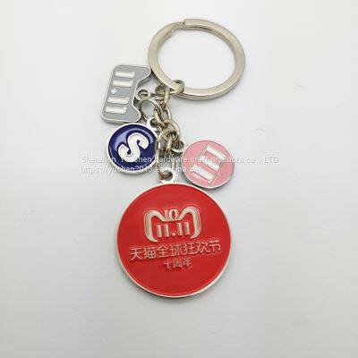 Customized Key ring Hand Engraved Zinc Keychain Quality Rings Metal Flat Split Rings for Car Keys motel keychain