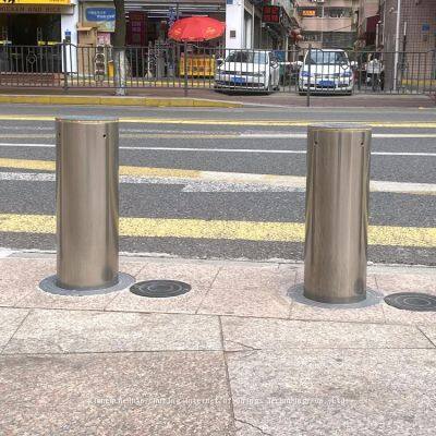 High Security Battery Powered Retractable Barrier Bollard Automatic 6mm Thickness Metal Parking Posts photo-4