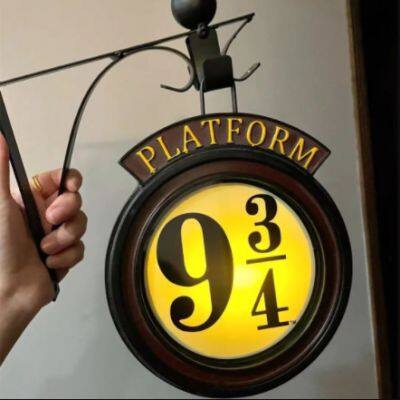 3D Led Hanging Nine Three Fourths Wall Lamp Night Light Harry Pottar For Room House Xmas Wall Decoration Process Decor Lighting