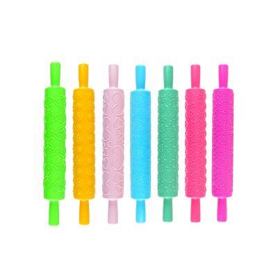 Plastic Pattern Cookie Rolling Pin Multi-functional Home DIY Cake Fondant Decorating Embossed Baking Tool photo-5