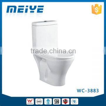 WC-3883 Washdown Two-Piece Toilet with Soft Closing Cover Ramp Down Cover, Water Closet Toilet Bowl