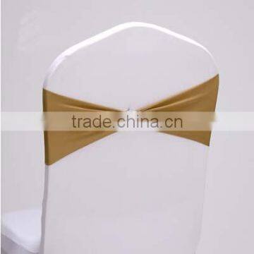 elastic gold spandex chair sashes lycra chair bands with crown shape buckle