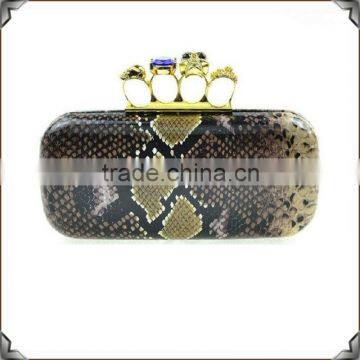 snake print frame wallet vintage style hard case evening bags