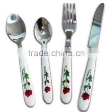 Plastic cutlery plastic flower handle fork spoon knife