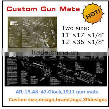 Hot sale new design custom AR-15,AK47,Glcok,Beretta92 gun cleaning mat,gun mat for rifle & pistol preparing and cleaning                        
                                                Quality Choice