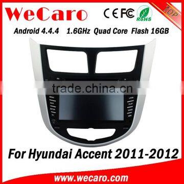 Wecaro WC-HU7202 Android 4.4.4 car multimedia system 2 din for hyundai accent car radio stereo bluetooth 2011-2014