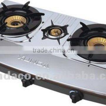 three burner stainless steel gas stove