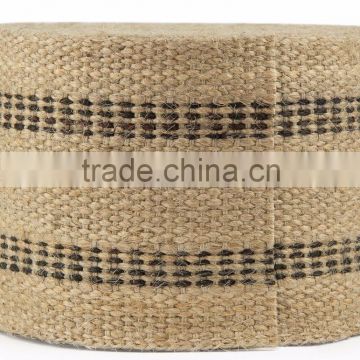 Jute Webbing, 3.50 Inches x 8 yards - Natural with Black Stripes