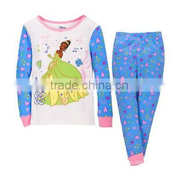 promotional fairy girlss pajamas sets,household clothing set children,kids nightwear long sleeve,spring/autumn kids wear