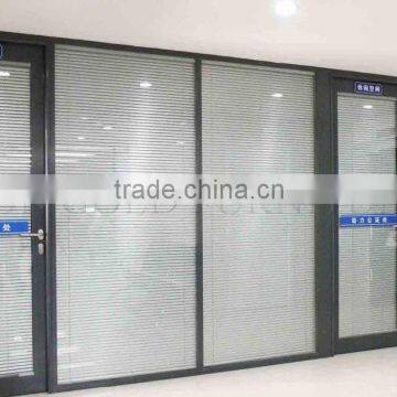 Latest Model Double Glass Partition Sound Proof Partition Wall With Blind Curtain Inside ( SZ-WSP358) photo-2