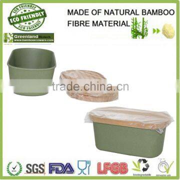 food safe approved bamboo fiber storage box with wooden cover,bamboo fiber bread bin