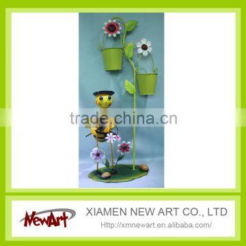 Cute metal stand flower pot enamel planter cheap metal