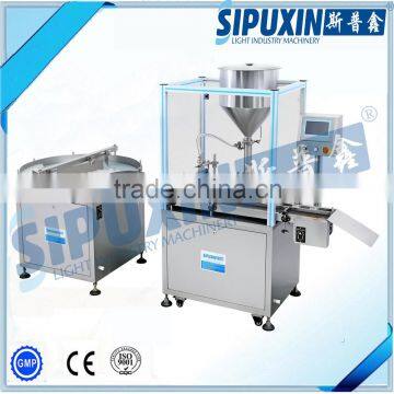Full automatic paste filling machine with bottle turnable