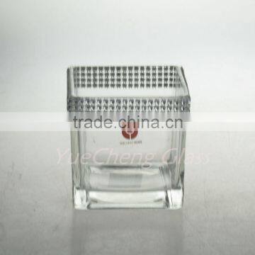 clear wholesales hand made square vase with drill belt