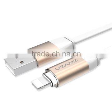 USAMS US-SJ054 U-LIGHT Series Touch Activated Cable for Iphone5/5s/6/6s 1m 2A LED Light Metal Cable for Iphone6plus/6splus photo-3