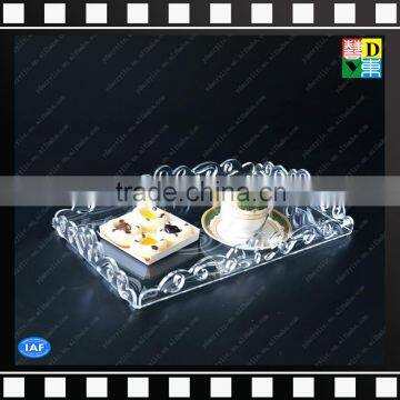 High Quality Clear Acrylic Square Carved Serving Trays for Sale