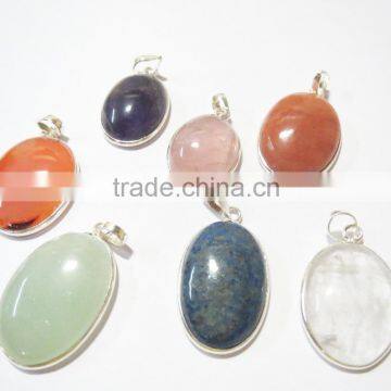 Assorted 925 STERLING Silver 925 STAMPED Natural Stone Jewelry Gemstone Pendants WHOLESALE