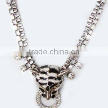 Leopard Head Casting And Box Chain Fashion Jewelry Necklace