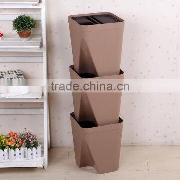 Stackable Trash Recycle Bin Kit with Lids