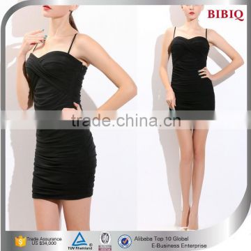 2015 High Quality Black Sexy Bodycon Club Dress