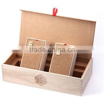 Customized Pine material wooden tea box for sale