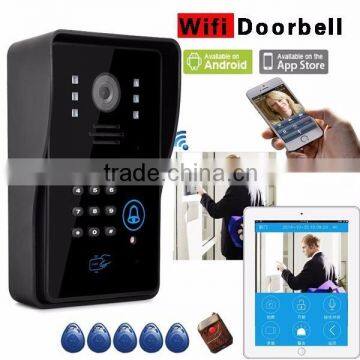 Smart wireless WIFI video doorbell IP door camera eye HD 720P wireless doorbell WIFI via Android IOS App control intercom