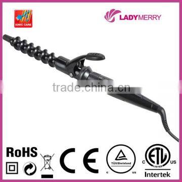 Low pricing 1" Ceramic 430F spiral curling iron for Private Label