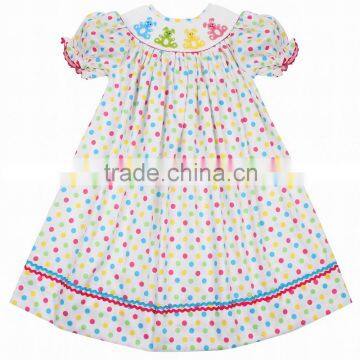 Adorable Easter bunny hand smocked bishop dress