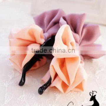 elegant fabric flower plastic hair accessories using banana clip styles for hair