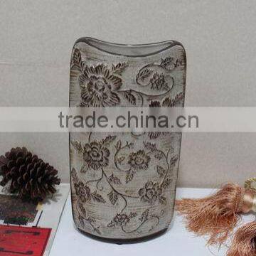 Hand painted flower ceramic vases and urns indoor