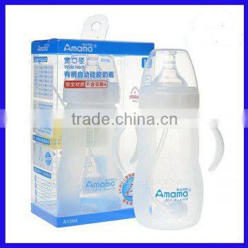 Made in china free silicone nipple milk bottle for wholesales