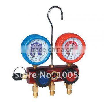 1/4 SAE 2-valve ball valve manifold with sight glass 68mm and 80mm gauge optional PR3147