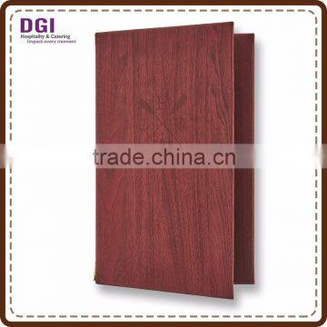 A4 Paper Accessories Amenities Hotel Used Wooden Menu Holder Leather Book