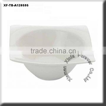 high white glazed porcelain sauce bowl