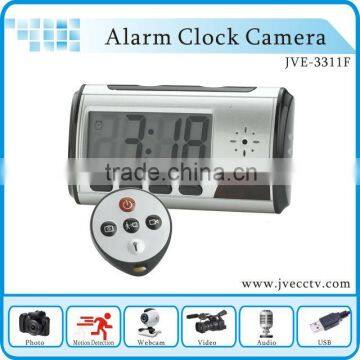 Multi-function clock camera,clock camera with motion detection max 32GB 640*480 remote control JVE-3311F