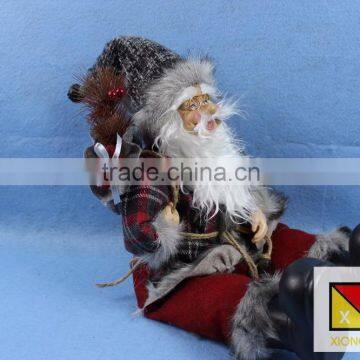 Majestic Sitting Santa Claus Christmas Figure With Gift Bag photo-2