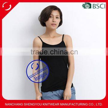 Custom wholesale 100 cotton plain blank women custom tank top