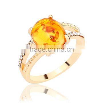 Less Than 1 Dollar Imitation Amber Jewelry Rhinestone Gemstone Finger Ring photo-3