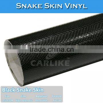 CARLIKE Waterproof Black Snake Skin Self Adhesive Sticker photo-3