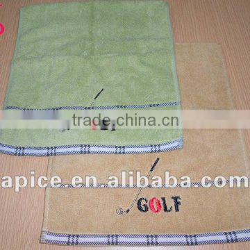 golf small square 100%cotton hand towel