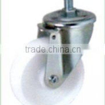 Swivel/Swivel Brake Threaded Stem Castor Fitted with Nylon Wheel, Roller Bearing