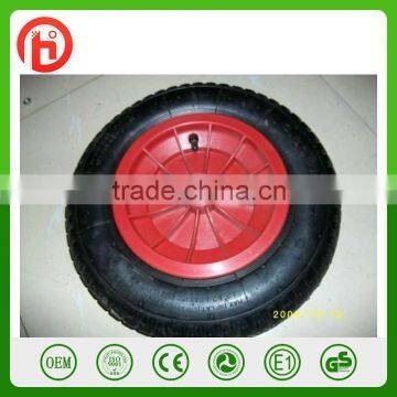 Steel rim rubber wheel PR2603 for wheel barrow or hand truck