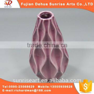 Chinese pink modern style ceramic cone vase