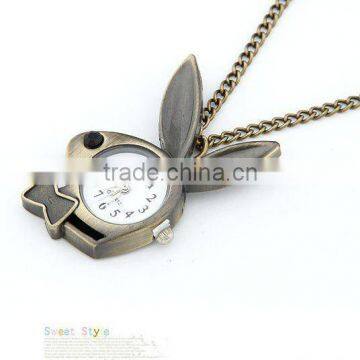 Fashion Mini pocket watch/cheap cute rabbit pocket watch