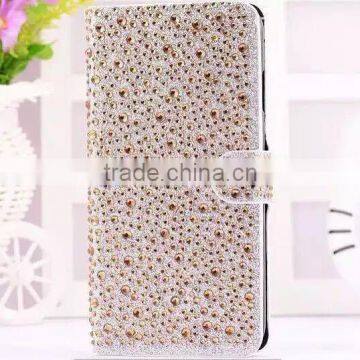 Rhinestone Phone Case OEM Flip Leather Case Cover For Samsung Galaxy Grand 2 photo-2